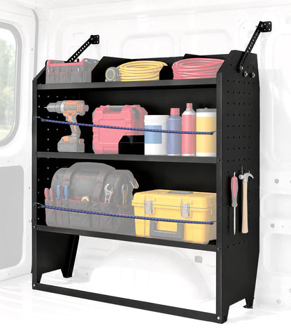 42" W x 43" H x 13" D Cargo Van Shelving, Heavy Duty Steel | Fit for Ford Transit Connect, Ram ProMaster City, Nissan NV200, Chevy City Express | Cargo Van Shelving Storage System