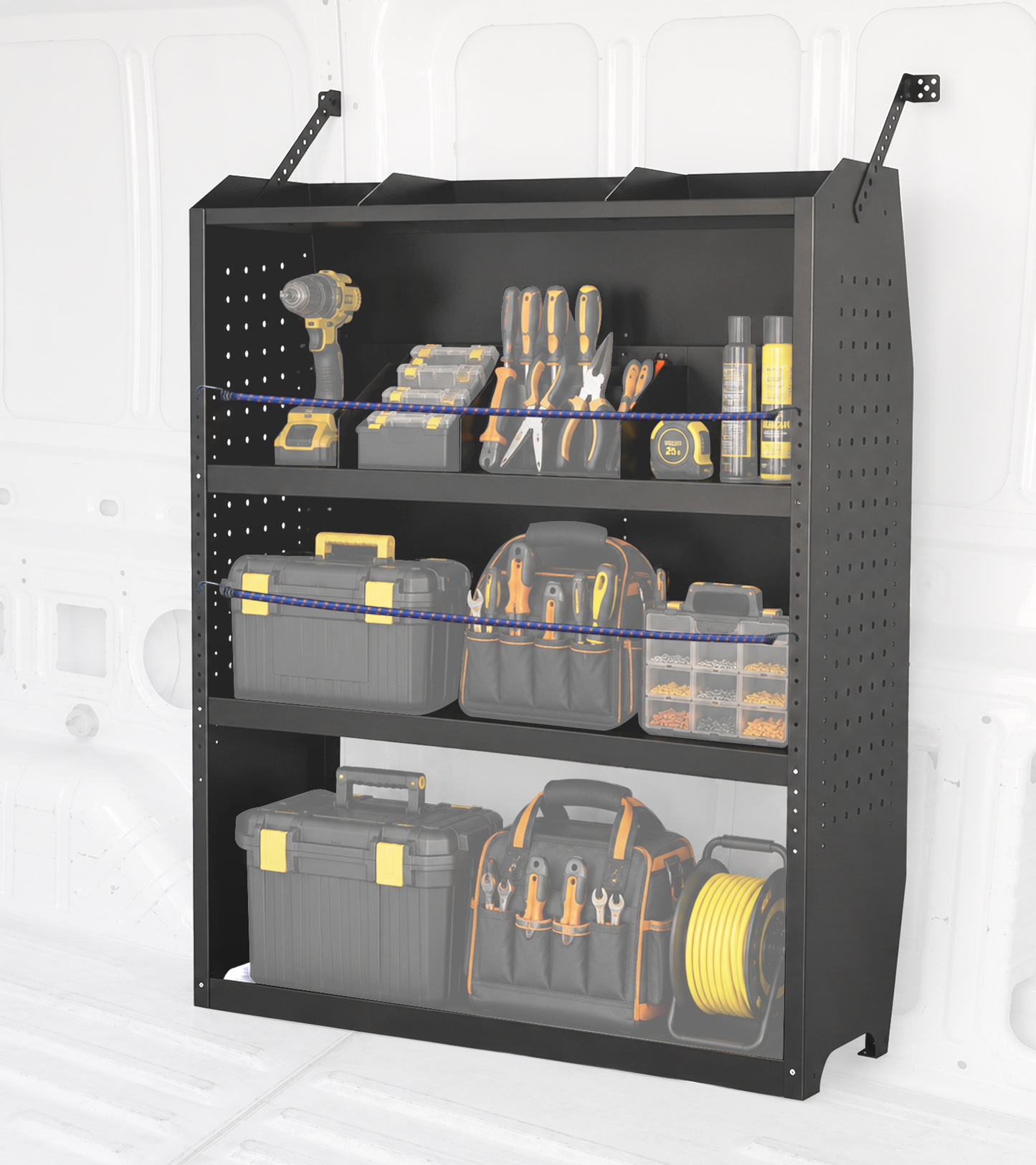 Van Shelving 32" W x 43" H x 13" D Steel Storage System | Fit for NV200, Transit Connect 2014+, Chevy City Express, Promaster City, Cargo Van