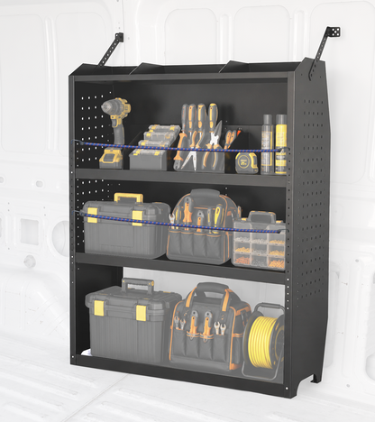 Van Shelving 32" W x 43" H x 13" D Steel Storage System | Fit for NV200, Transit Connect 2014+, Chevy City Express, Promaster City, Cargo Van