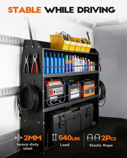 Van Shelving Fit for Ford Transit, RAM ProMaster, Chevy Express, Nissan NV, Sprinter, Low/Mid/High Roof, 32" W x 46" H x 13" D, Steel, Cargo Van Shelving Storage System