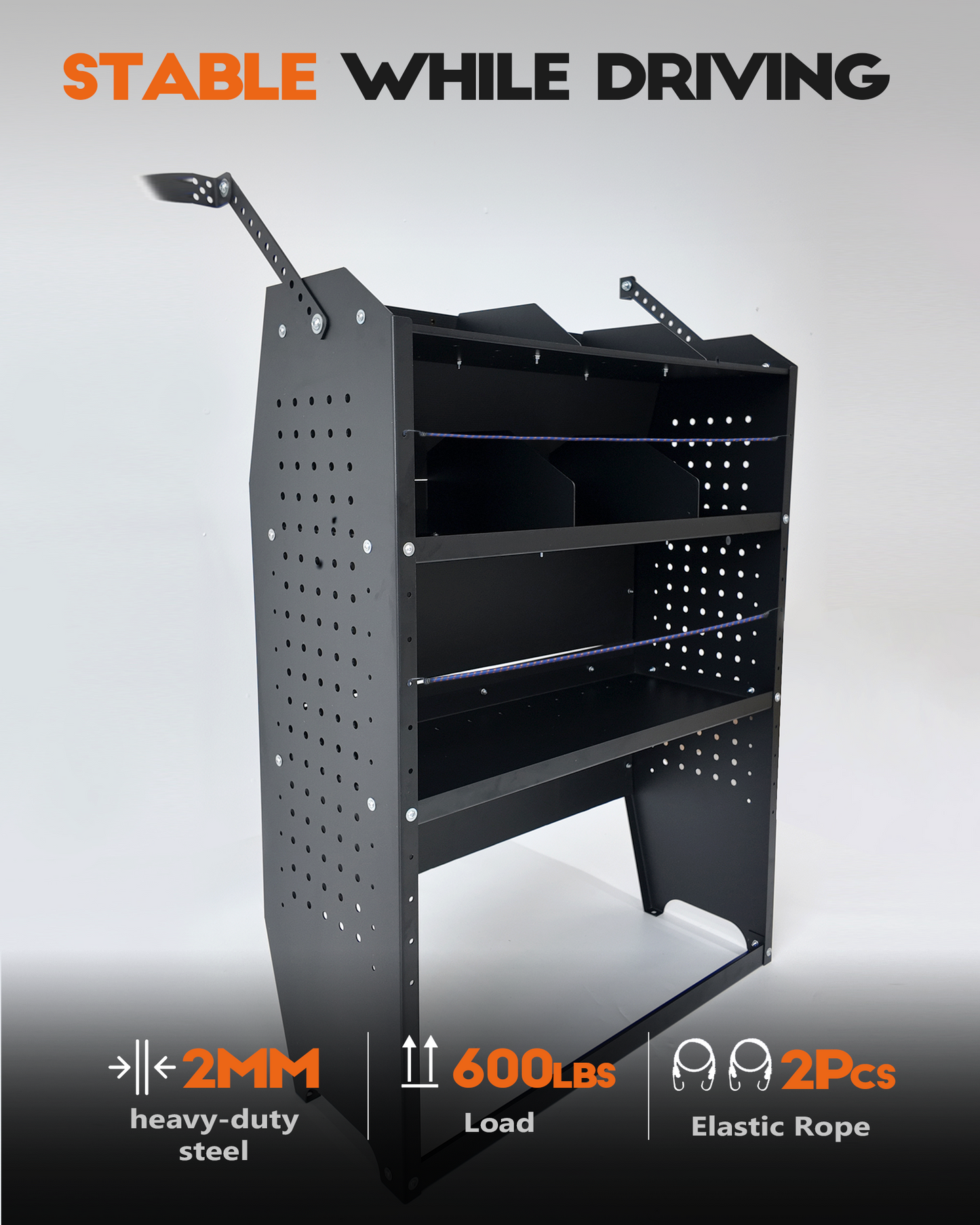 Van Shelving 32" W x 43" H x 13" D Steel Storage System | Fit for NV200, Transit Connect 2014+, Chevy City Express, Promaster City, Cargo Van