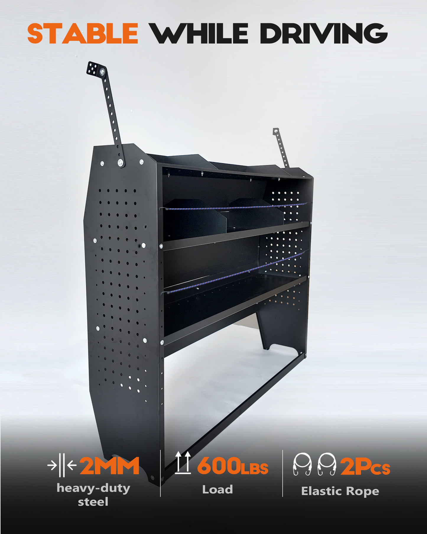 52" W x 43" H x 13" D Van Shelving | Fit for NV200, Transit Connect 2014+, Chevy City Express, Promaster City, Cargo Van Shelving Storage System