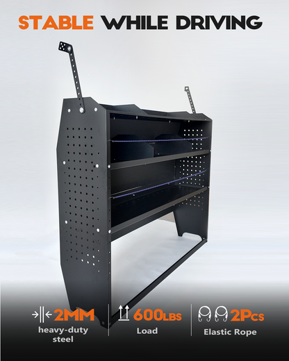 52" W x 43" H x 13" D Van Shelving | Fit for NV200, Transit Connect 2014+, Chevy City Express, Promaster City, Cargo Van Shelving Storage System