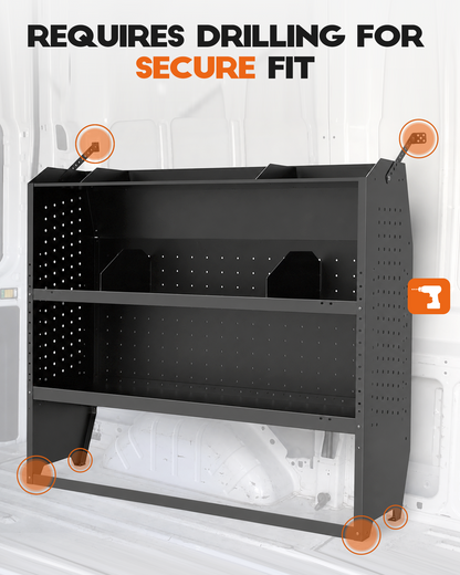 52" W x 43" H x 13" D Van Shelving | Fit for NV200, Transit Connect 2014+, Chevy City Express, Promaster City, Cargo Van Shelving Storage System