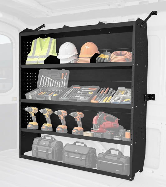 Van Shelving, 52" W x 60" H x 13" D|Fit for Ford Transit, Promaster, Sprinter, Chevy Express, Mid/High Roof, Cargo Van Storage System