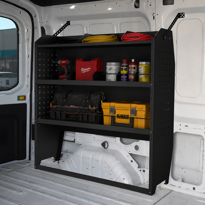 Van Shelving Fit for Ford Transit, RAM ProMaster, Chevy Express, Nissan NV, Sprinter, Low/Mid/High Roof, 42" W x 46" H x 13" D, Steel, Cargo Van Shelving Storage System