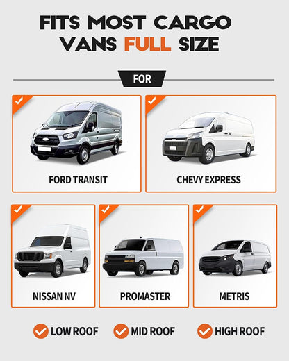 Cargo Van Shelving 42" W x 43" H x 13" D, Light Gray, Low/Mid/High | Fit for Ford Transit Connect, Ram ProMaster City, Nissan NV200, Chevy City Express, Steel, Cargo Van Shelving Storage System