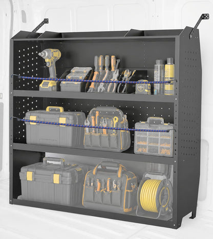 52" W x 43" H x 13" D Van Shelving | Fit for NV200, Transit Connect 2014+, Chevy City Express, Promaster City, Cargo Van Shelving Storage System