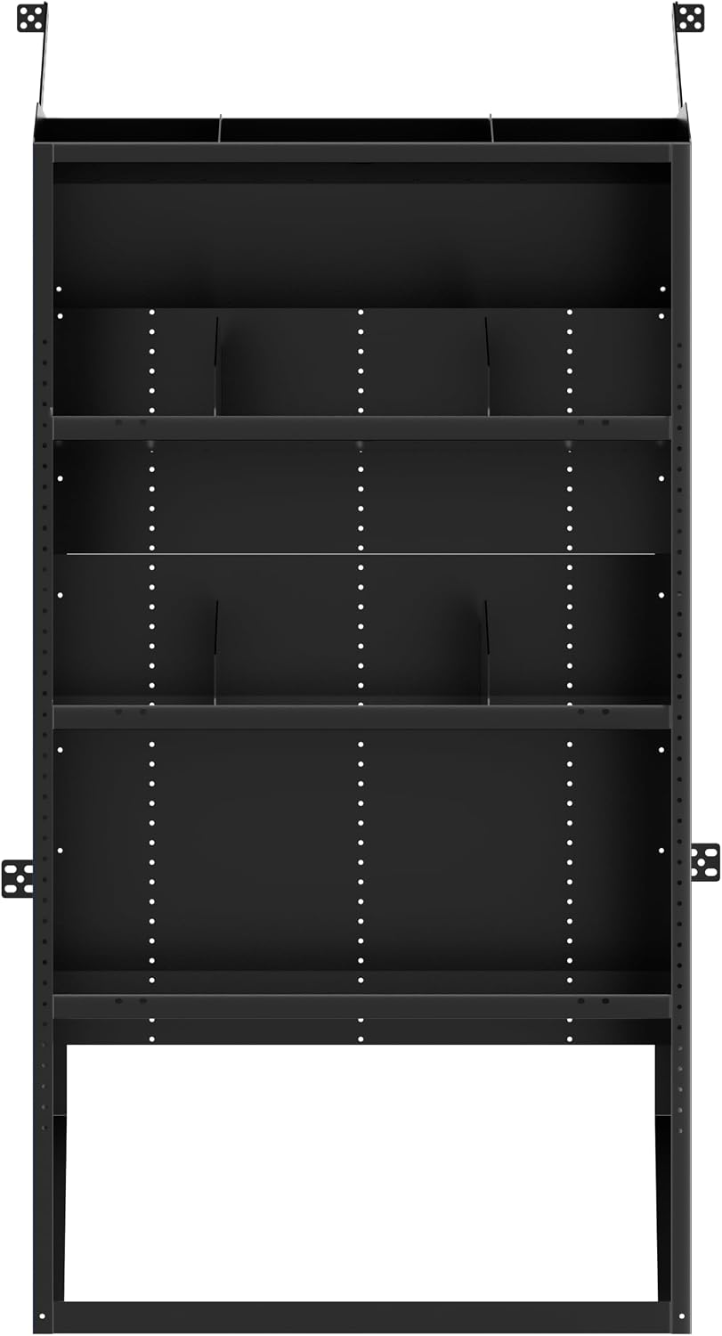 Van Shelving, 32" W x 60" H x 13" D, Mid/High Roof | Fit for Ford Transit, Promaster, Sprinter, Chevy Express, Cargo Van Shelving Storage System
