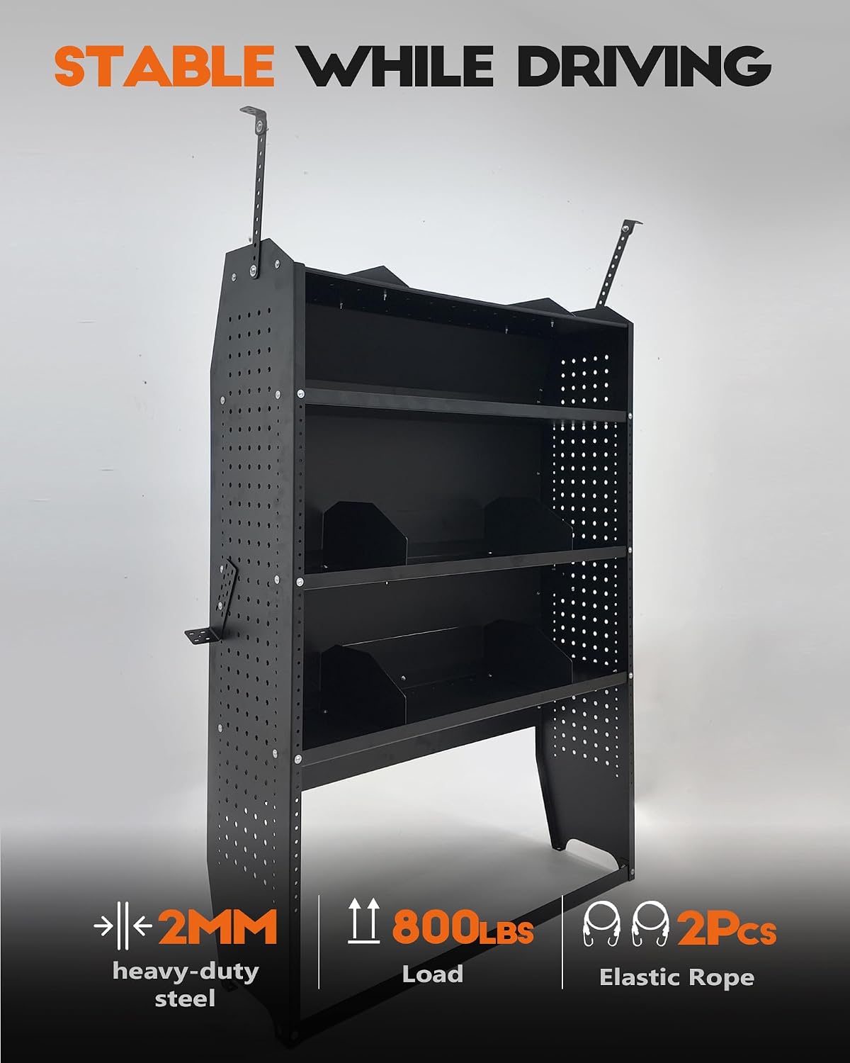 Van Shelving, 42" W x 60" H x 13" D | Fit for Ford Transit, Promaster, Sprinter, Chevy Express, Mid/High Roof, Cargo Van Storage System